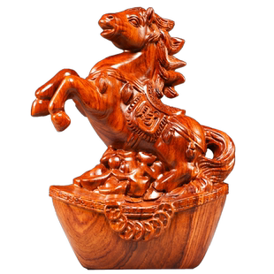 实木十二生肖摆件木质鼠牛虎兔龙蛇马羊猴鸡狗猪木头装饰吉祥物