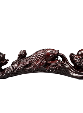 黑檀木实木质年年有鱼祝福客厅