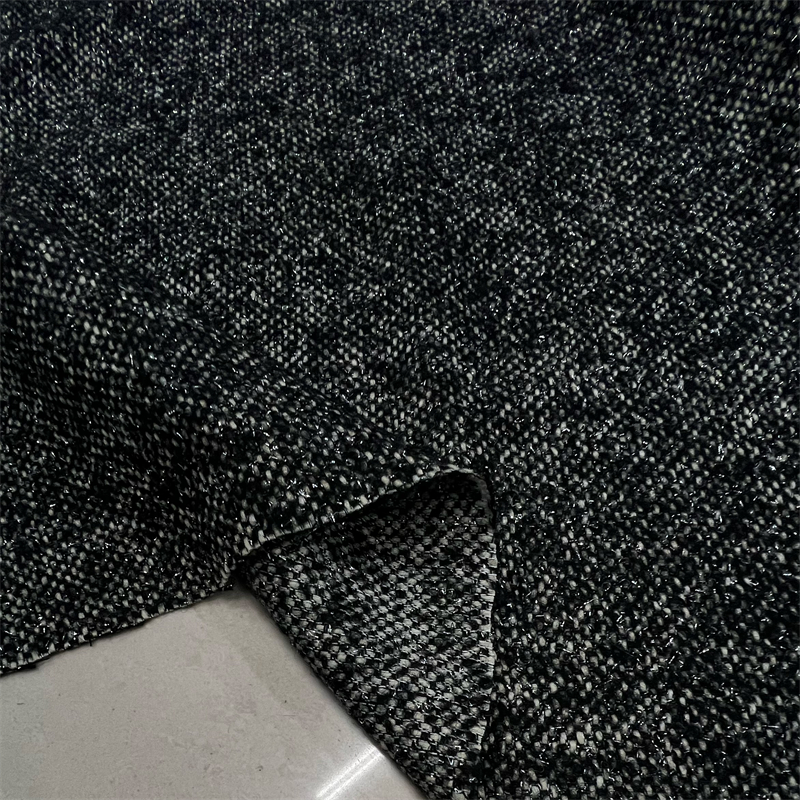 小香风羊毛尼银丝服装布料