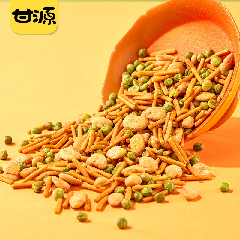 甘源鲜虾味虾条豆果烤肉味坚果炒货休闲解馋坚果小吃食品小包装