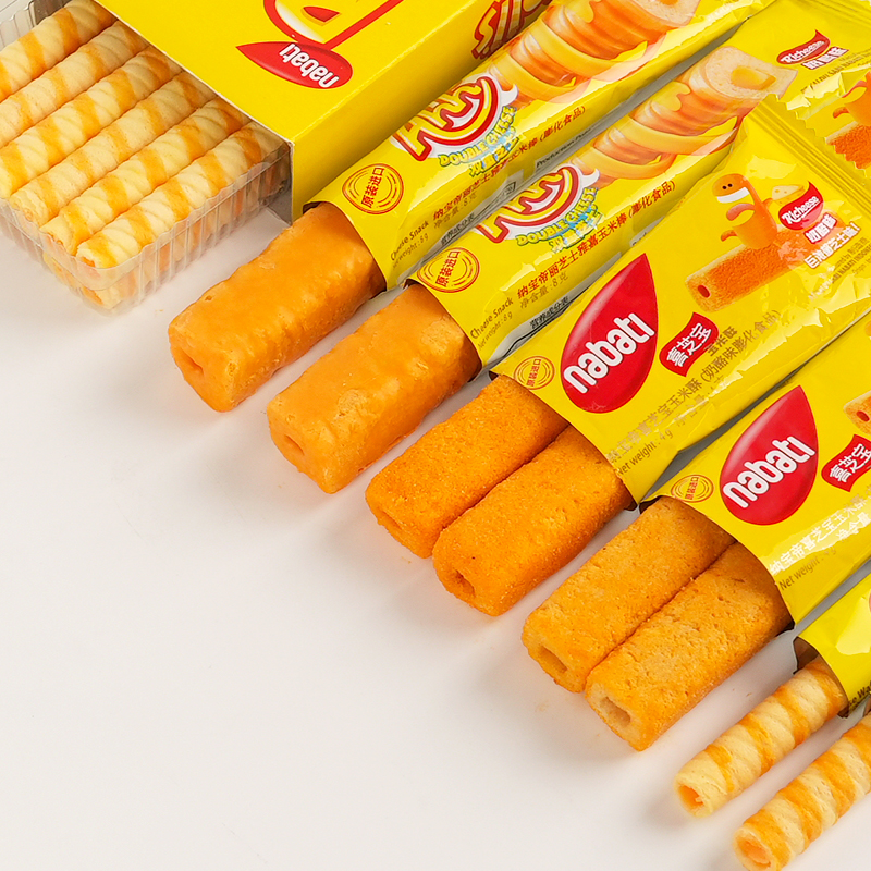 丽芝士印尼进口纳宝帝奶酪芝士玉米棒芝士卷组合解馋休闲网红零食