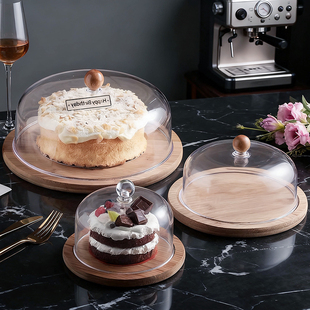 亚克力蛋糕盖透明罩防尘盖水果切块面包烘焙摆盘试吃盒子点心盖子