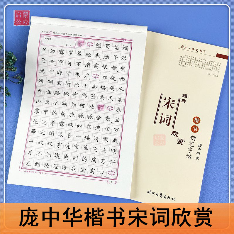 楷书字帖庞中华字帖宋词欣赏钢笔字帖正楷字帖硬笔书法练字帖学生成人
