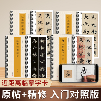 全文视频入门临摹字卡 赵孟頫行书楷书千字文洛神赋梅花诗胆巴碑曹全碑席夔隶书千字文九成宫醴泉铭多宝塔碑峄山碑兰亭序智永楷书