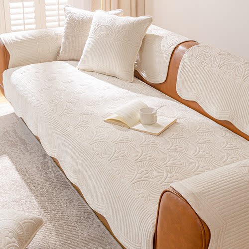 雪尼尔奶油风沙发垫可机洗不褪色