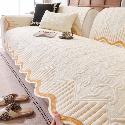 水洗棉法式奶油风可机洗沙发垫子