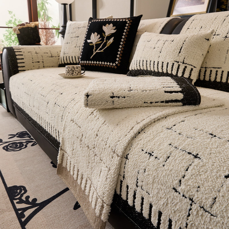 加厚皮沙发垫四季2025新款毛绒坐垫高级感固定防滑一片式沙发盖布,居家布艺,沙发垫,淘宝优惠券,粉丝福利购,淘宝优惠卷