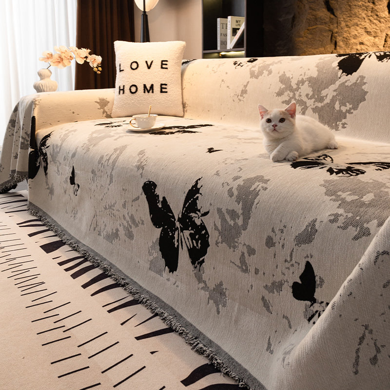 一整张全盖沙发巾雪尼尔防猫抓