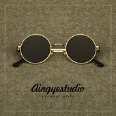 圆形墨镜男款 复古太阳镜开车偏光镜痞帅小圆框太子镜伴郎团眼镜女