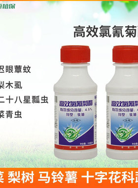 中保4.5%高效氯氰菊酯梨木虱迟眼蕈蚊菜青虫二十八星瓢虫杀虫剂