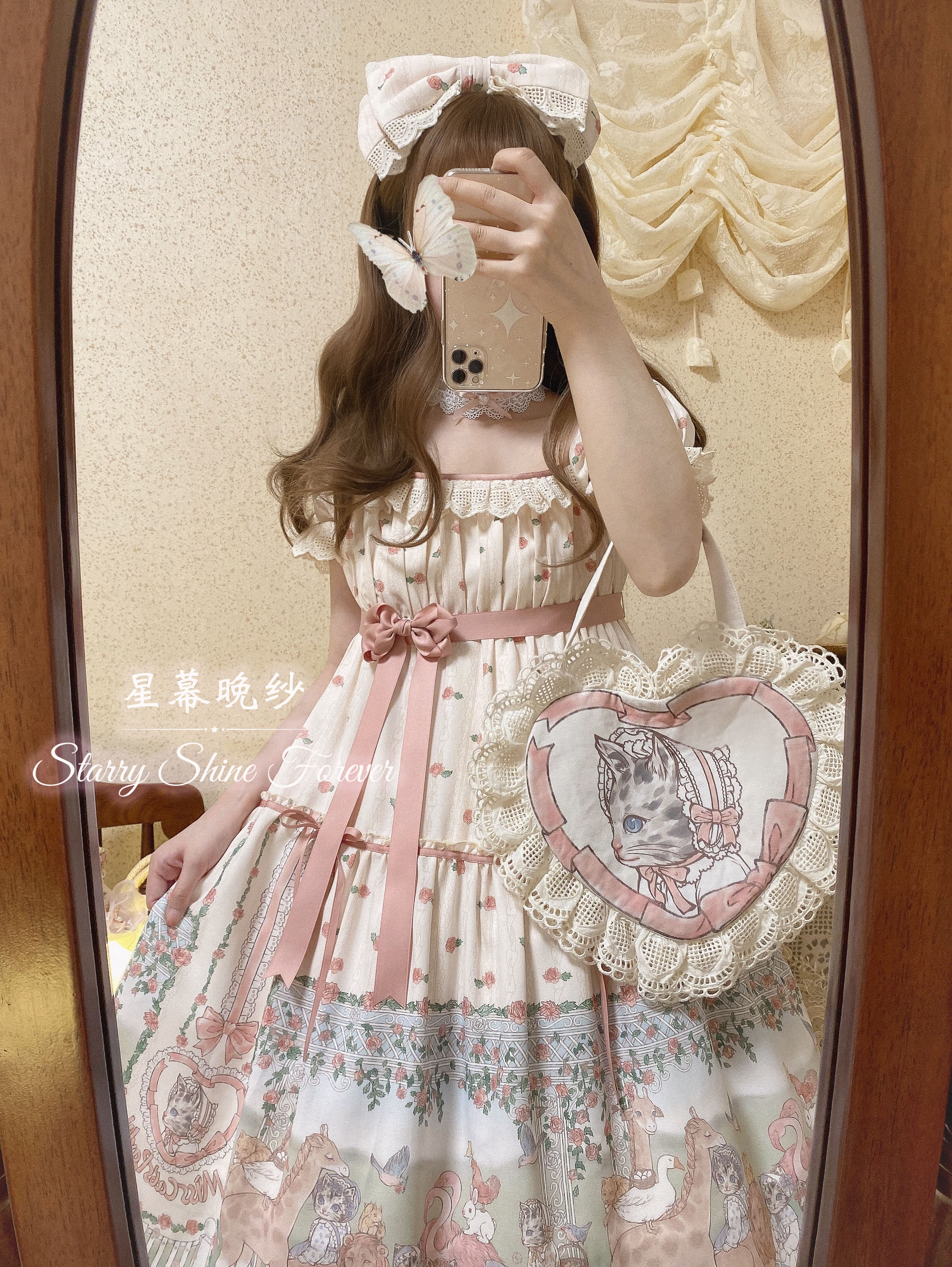 貓貓頭手提包可愛愛心