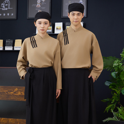 服务员工作服秋冬长袖新款时尚酒店餐厅茶楼火锅店奶茶店加大码