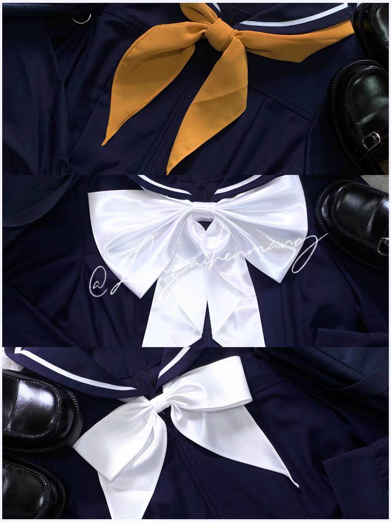现货|橘落海| jk制服水手服浓绀色校供感连衣裙_虎窝淘