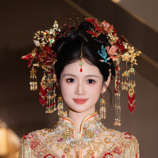 国风气质汉服秀禾服配饰品 重工俏皮头饰2025新款 中式 新娘原创爆款