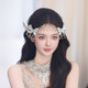 新娘发饰法式 名媛风闪钻蝴蝶发夹优雅黑色网纱帽高级婚纱礼服配饰