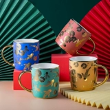 Творческая личность в китайском стиле пара керамический национальный подарочный кабинет прилива водяной чашка с ложкой с ложкой, пьющей водяную кружку домой