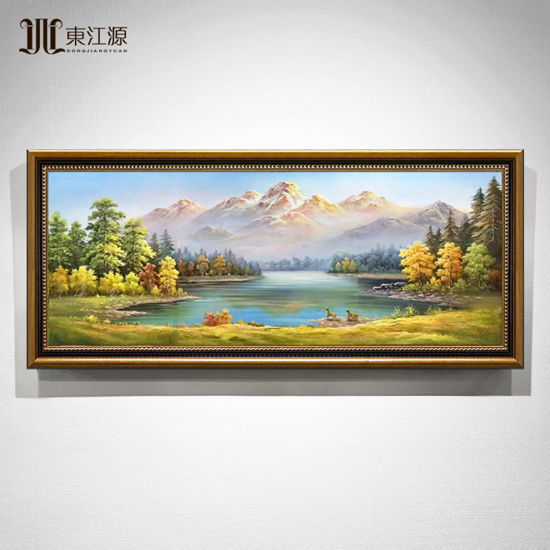 手绘油画客厅装饰画风景欧式美式现代简约沙发背景墙挂画大芬村