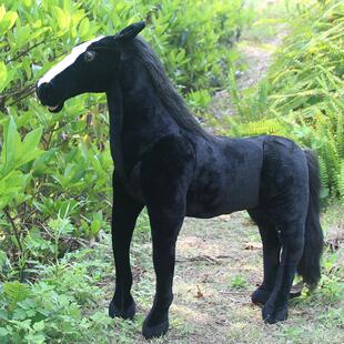 可爱仿真马儿小黑马毛绒玩具公仔玩偶六一儿童生日礼物礼品不掉毛