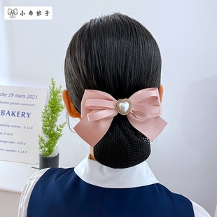 新款时尚头花职业头花发饰蝴蝶结成人发夹顶夹盘发网兜后脑勺发卡