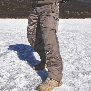防风保暖半开拉链直筒裤 GUNCHILL绝境军鸟户外加厚战术棉裤 男冬季