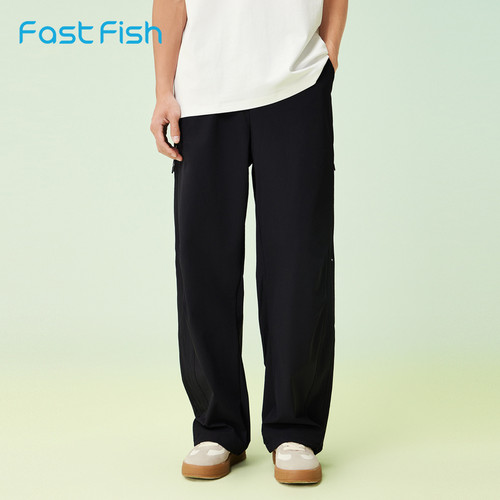 快鱼2026年夏季新品男士运动休闲裤街头户外百搭时尚长裤纯色裤子