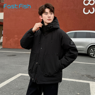 快鱼2024冬季男士新款百搭通勤羽绒服户外休闲保暖时尚羽绒衣外套