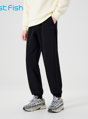 快鱼裤子男士2025新款冬装宽松束脚户外运动裤简约百搭休闲裤男装