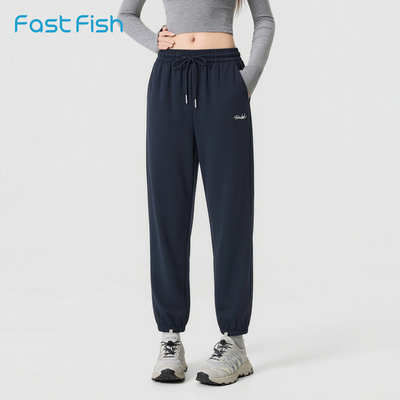 快鱼冰氧棉束脚休闲裤女夏2026新款宽松慵懒风收口小个子运动卫裤