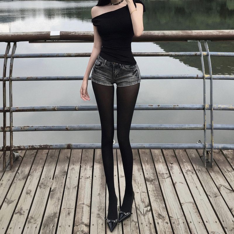 60D黑丝连裤袜女性感辣妹天鹅绒