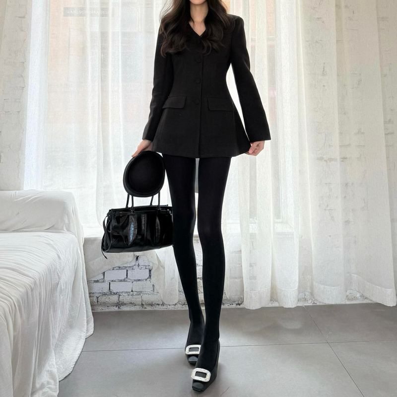 800D打底袜厚黑美学黑色加绒加厚