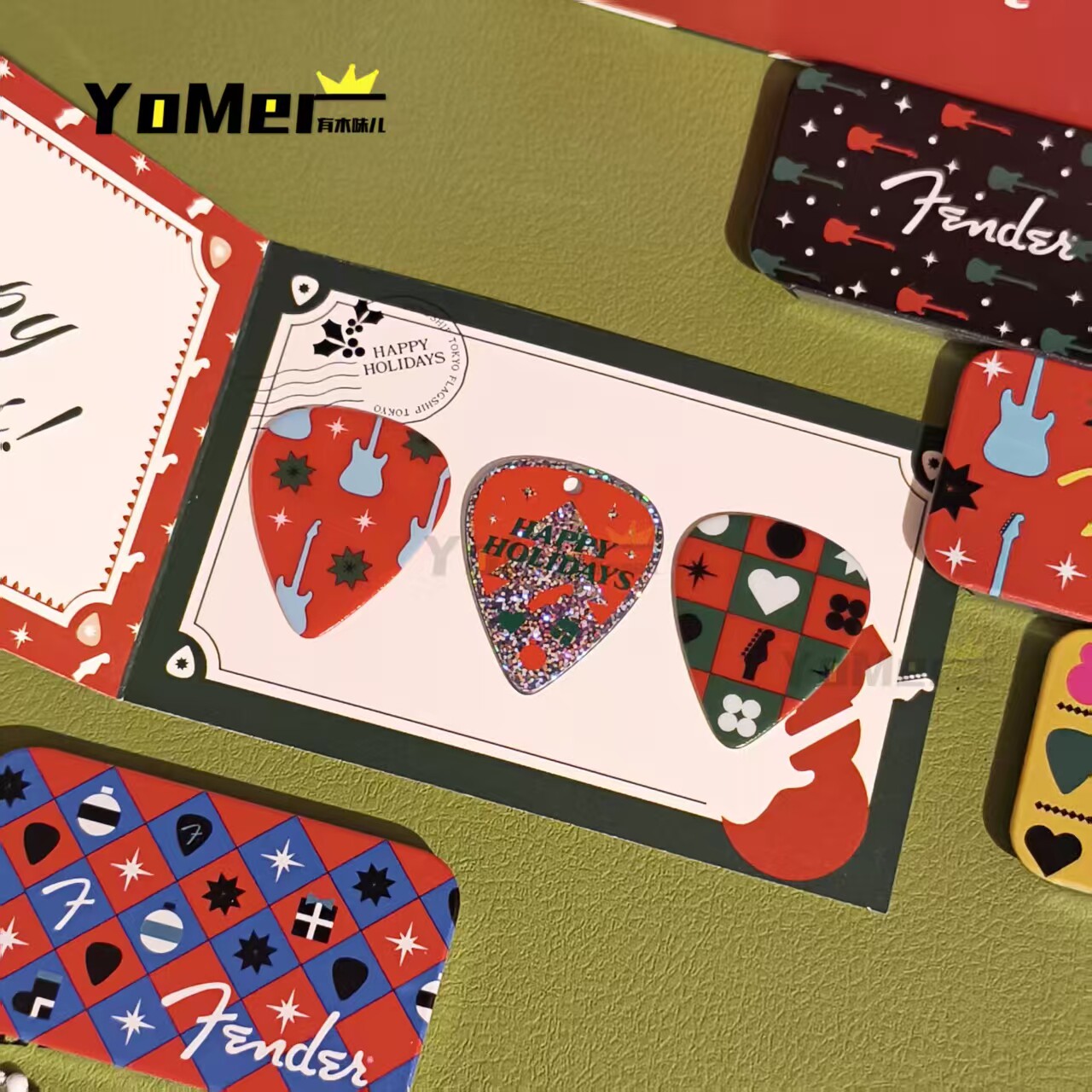 Fender正品现货 限量款 圣诞拨片套装 吉他拨片礼盒拨片 圣诞礼物