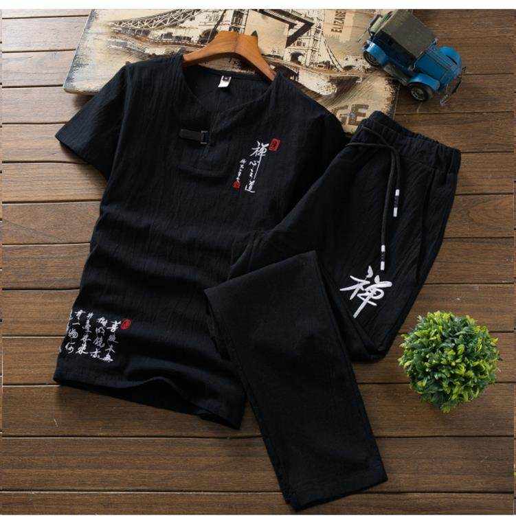 维普氏百货雲卿男士亚麻古典风刺绣禅心之道唐装舒适透气套装|msdalam kategori Pakaian Lelaki, pakaian kebangsaan - dari Buy2taobao.com untuk memberikan perkhidmatan ejen Taobao profesional membeli