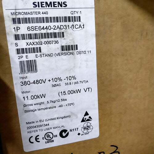 议价西门子11KW变频器6SE6440-2AD31-1CA1可维修翻新