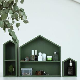 莫兰迪色桌面收纳盒 ins风房子造型收纳架 样板间玄关收纳盘摆件