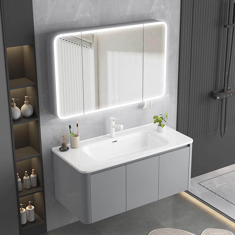 加厚蜂窝铝圆角浴室柜洗手盆柜组合化妆室洗漱台陶瓷一体盆洗脸盆