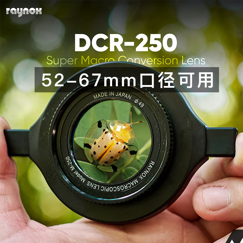 日本Raynox微距接环滤镜外接镜头昆虫花卉近摄镜放大镜DCR250百微