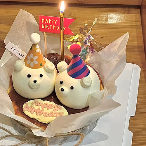 ins风小熊蜡烛插件HP插牌