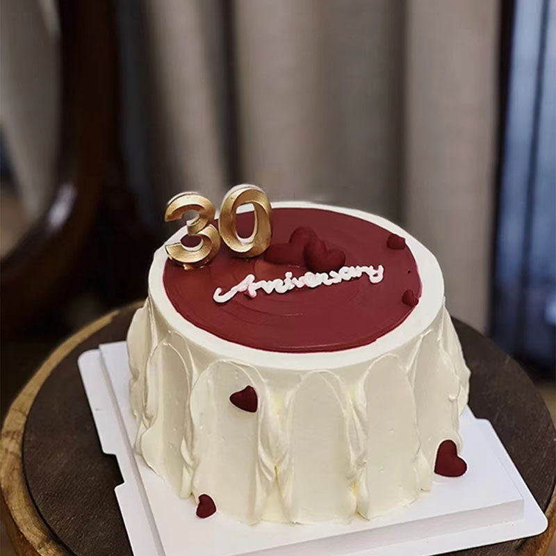 简约结婚纪念日蛋糕装饰鲜花爱心大小圆喜翻糖巧克力模具烘焙派对