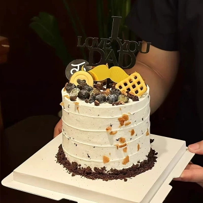 父亲节蛋糕款式网红胡子DAD插牌