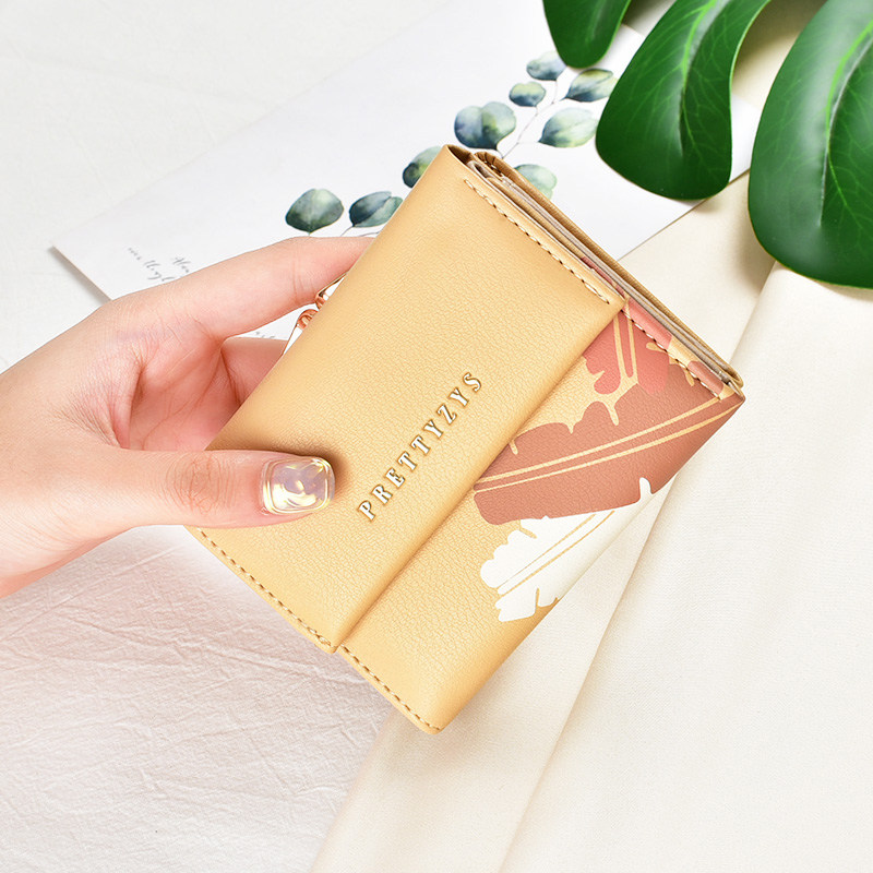 钱包女短款简约小巧复古多卡位零钱包卡包潮折叠小众设计钱包ins