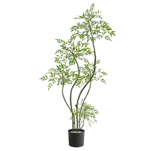 南天竹仿真绿植高端轻奢室内大型落地盆栽客厅装饰摆件仿生假花树