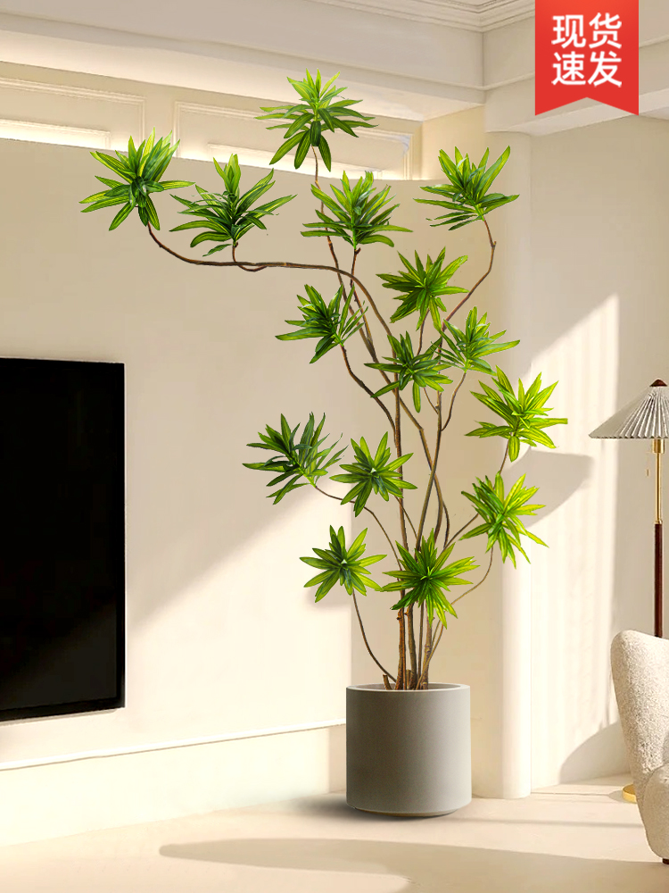 假花仿真花摆设客厅高级落地花艺摆件仿生盆栽轻奢仿真绿植百合竹