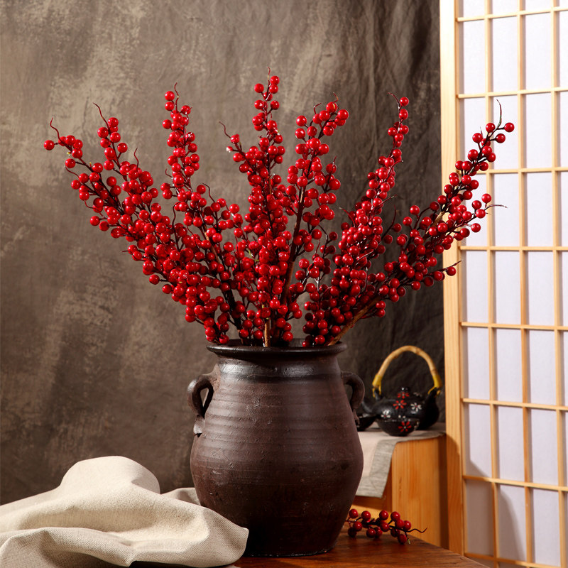 发财果浆果干花仿真花束塑料花假花客厅摆件家居装饰红果摆放花艺在类目 家居饰品, 花瓶/花器/仿真花/仿真饰品, 仿真花/假花中 - 来自Buy2taobao.com提供专业的淘宝代购服务