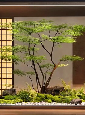 彷真绿色植物高端轻奢鸡爪槭树客厅彷生室内植物盆栽摆件落地装饰