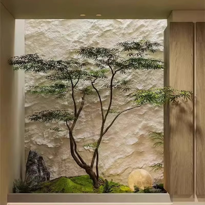 彷真绿色植物高端轻奢鸡爪槭树客厅彷生室内植物盆栽摆件落地装饰