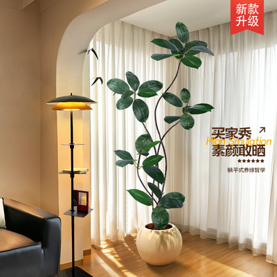 假绿植装饰仿真黑金刚室内盆栽大型落地摆件客厅轻奢防真绿色植物