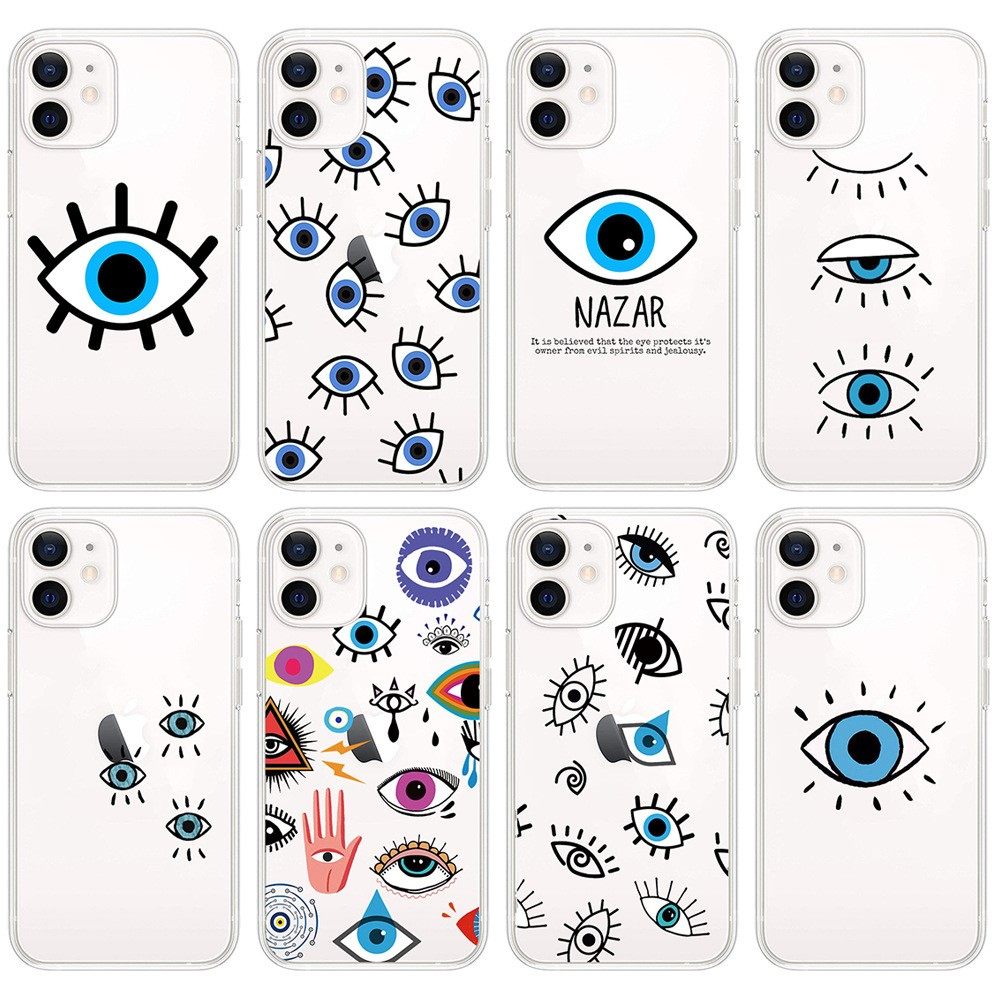 适用iphone13手机壳蓝色眼睛12手机壳11blue evil eye phone case苹果