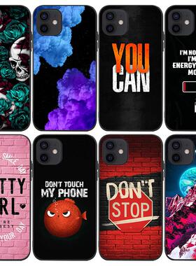 适用iPhone15手机壳苹果14plus黑色英文字母13promax骷髅头风景12mini外11phone case套xs