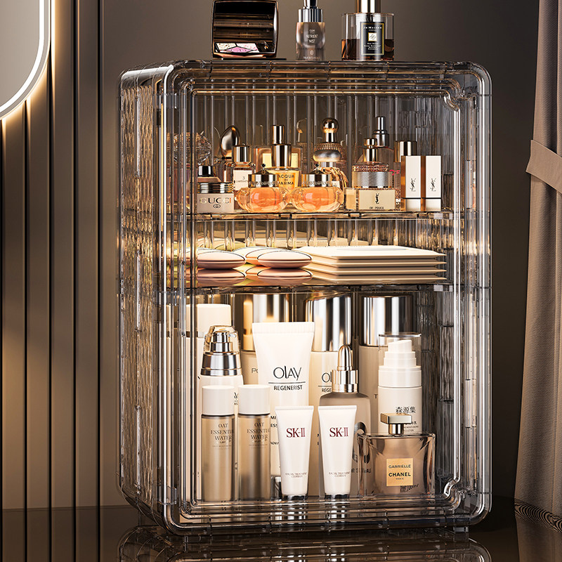 桌面化妆品收纳盒大容量防尘