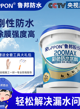 鲁邦200MX彩色防水涂料厨房室内卫生间墙地刚柔性防水胶补漏防漏
